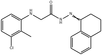 2-[(3-chloro-2-methylphenyl)amino]-N'-(3,4-dihydro-1(2H)-naphthalenylidene)acetohydrazide (non-preferred name) Struktur