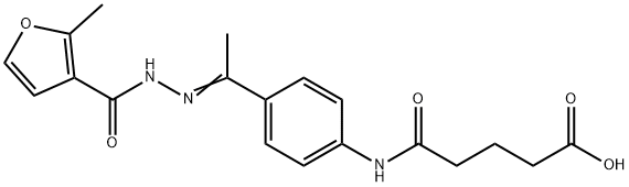 5-[4-[(Z)-C-methyl-N-[(2-methylfuran-3-carbonyl)amino]carbonimidoyl]anilino]-5-oxopentanoic acid Struktur