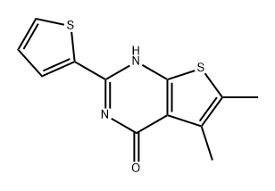 Thieno[2,3-d]pyrimidin-4(1H)-one, 5,6-dimethyl-2-(2-thienyl)- Struktur