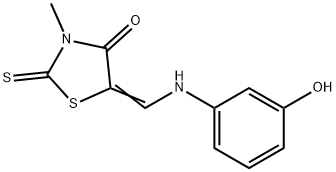 (5Z)-5-[(3-hydroxyanilino)methylidene]-3-methyl-2-sulfanylidene-1,3-thiazolidin-4-one Struktur