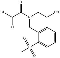 Acetamide, 2,2-dichloro-N-(2-hydroxyethyl)-N-[[2-(methylsulfonyl)phenyl]methyl]- Struktur