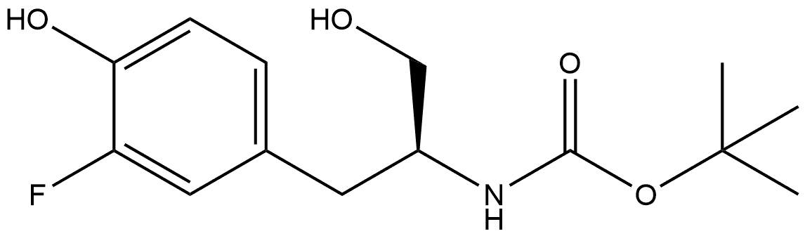 tert-butyl (S)-(1-(3-fluoro-4-hydroxyphenyl)-3-hydroxypropan-2-yl)carbamate Struktur