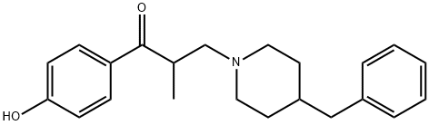 1-Propanone, 1-(4-hydroxyphenyl)-2-methyl-3-[4-(phenylmethyl)-1-piperidinyl]- Struktur