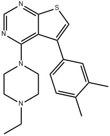 1-[5-(3,4-Dimethylphenyl)thieno[2,3-d]pyrimidin-4-yl]-4-ethylpiperazine Struktur