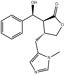 2(3H)-Furanone, dihydro-3-[(S)-hydroxyphenylmethyl]-4-[(1-methyl-1H-imidazol-5-yl)methyl]-, (3S,4R)-