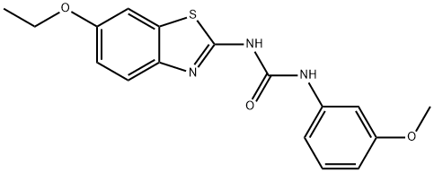 Urea, N-(6-ethoxy-2-benzothiazolyl)-N'-(3-methoxyphenyl)- Struktur