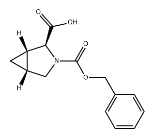 3-Azabicyclo[3.1.0]hexane-2,3-dicarboxylic acid, 3-(phenylmethyl) ester, (1S,2S,5R)- Struktur