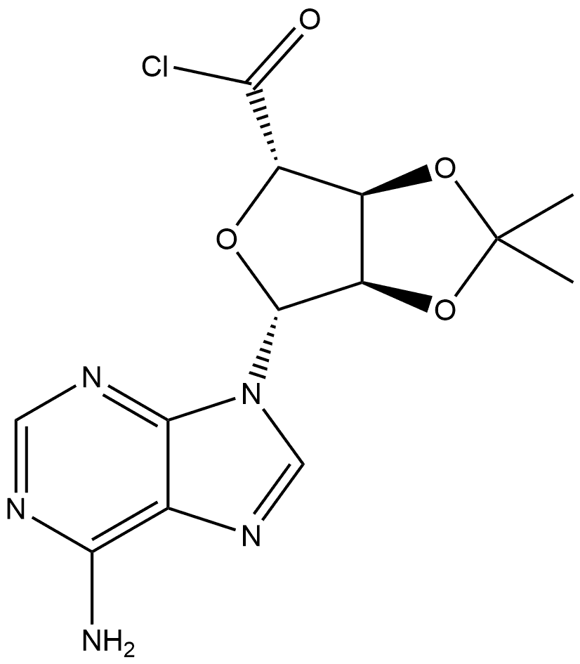 β-D-Ribofuranuronoyl chloride, 1-(6-amino-9H-purin-9-yl)-1-deoxy-2,3-O-(1-methylethylidene)- (9CI) Struktur