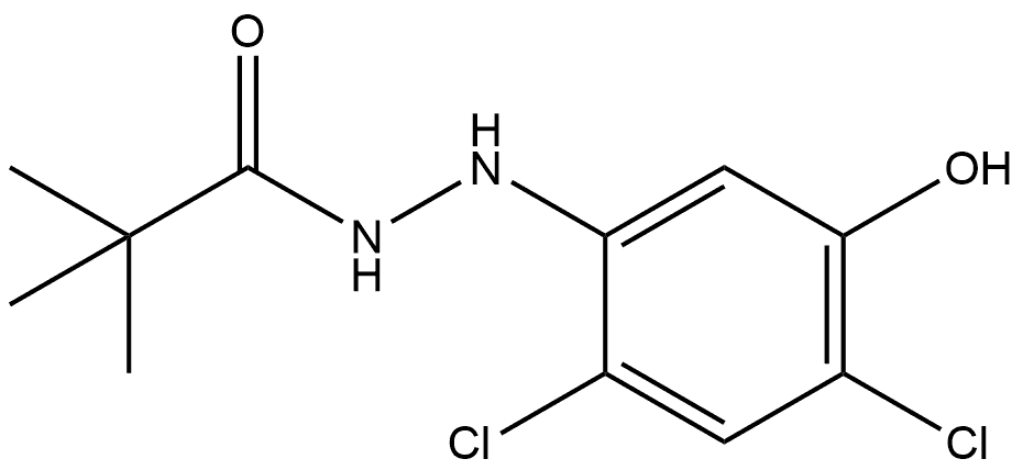 Pivaloyl  2-(2,4-dichloro-5-hydroxyphenyl)hydrazide Solution Struktur