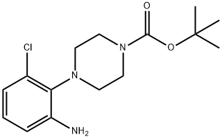 1-Piperazinecarboxylic acid, 4-(2-amino-6-chlorophenyl)-, 1,1-dimethylethyl ester Struktur