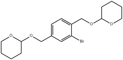 2H-Pyran, 2,2'-[(2-bromo-1,4-phenylene)bis(methyleneoxy)]bis[tetrahydro- Struktur