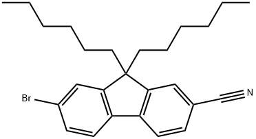 9H-Fluorene-2-carbonitrile, 7-bromo-9,9-dihexyl- Struktur