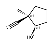 Cyclopentanecarbonitrile, 2-hydroxy-1-methyl-, (1R,2S)-rel- Struktur