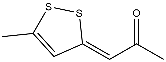 2-Propanone, 1-(5-methyl-3H-1,2-dithiol-3-ylidene)-, (Z)- (9CI) Struktur