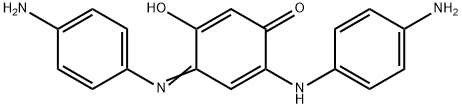 3-hydroxy-(4-amino)anilino-6,N-((4-amino)phenyl)benzoquinonemonoimine Struktur