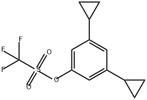 Methanesulfonic acid, 1,1,1-trifluoro-, 3,5-dicyclopropylphenyl ester Struktur