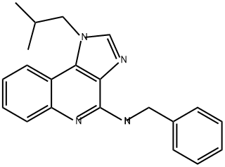 1H-Imidazo[4,5-c]quinolin-4-amine, 1-(2-methylpropyl)-N-(phenylmethyl)- Struktur