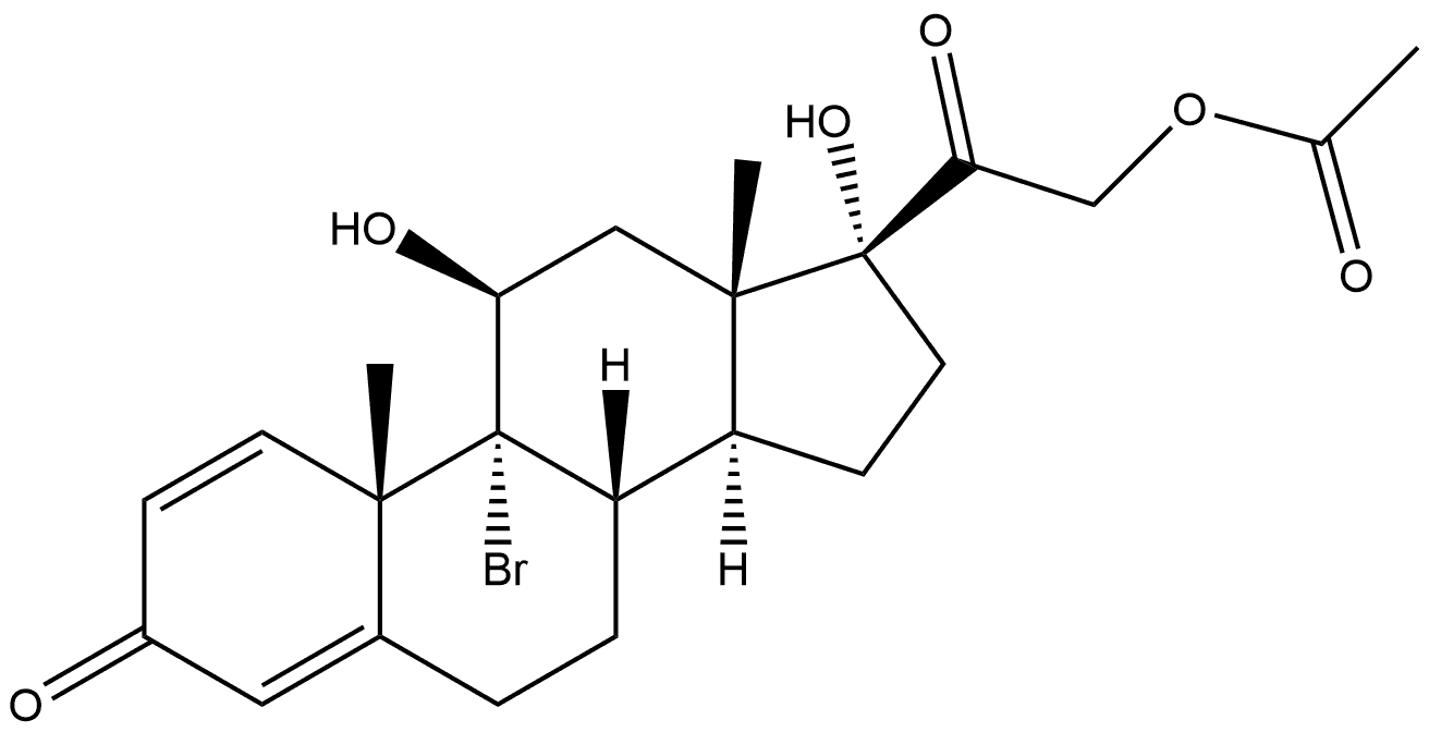 Pregna-1,4-diene-3,20-dione, 21-(acetyloxy)-9-bromo-11,17-dihydroxy-, (11β)- Struktur