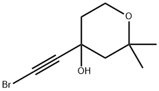 2,2-Dimethyl-4-bromoethynyl-tetrahydropyran-4-ole Struktur