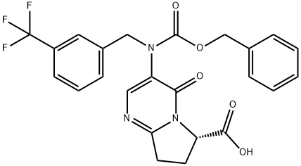 Pyrrolo[1,2-a]pyrimidine-6-carboxylic acid, 4,6,7,8-tetrahydro-4-oxo-3-[[(phenylmethoxy)carbonyl][[3-(trifluoromethyl)phenyl]methyl]amino]-, (6S)-