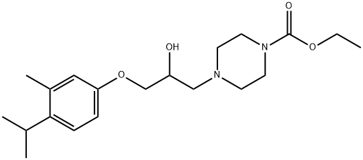 1-Piperazinecarboxylic acid, 4-[2-hydroxy-3-[3-methyl-4-(1-methylethyl)phenoxy]propyl]-, ethyl ester Struktur