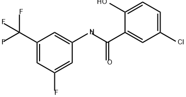 Benzamide, 5-chloro-N-[3-fluoro-5-(trifluoromethyl)phenyl]-2-hydroxy- Struktur