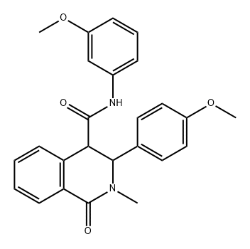 4-Isoquinolinecarboxamide, 1,2,3,4-tetrahydro-N-(3-methoxyphenyl)-3-(4-methoxyphenyl)-2-methyl-1-oxo- Struktur