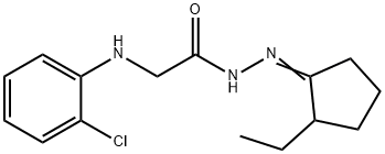 2-[(2-chlorophenyl)amino]-N'-(2-ethylcyclopentylidene)acetohydrazide (non-preferred name) Struktur