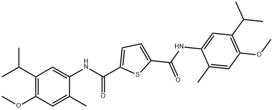 2-N,5-N-bis(4-methoxy-2-methyl-5-propan-2-ylphenyl)thiophene-2,5-dicarboxamide Struktur