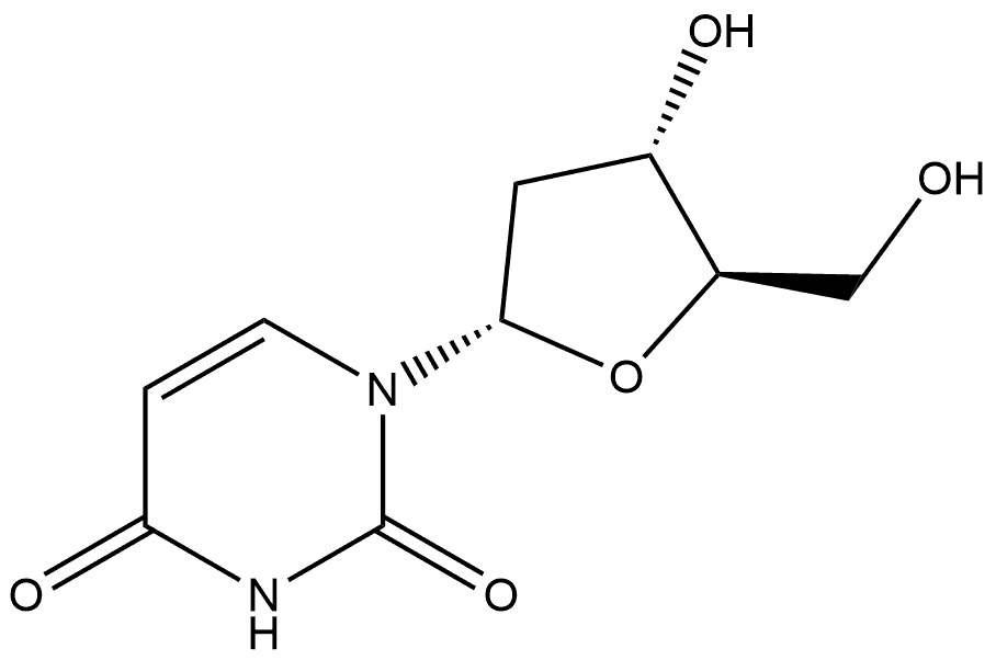 2,4(1H,3H)-Pyrimidinedione, 1-(2-deoxy-α-D-erythro-pentofuranosyl)- Struktur