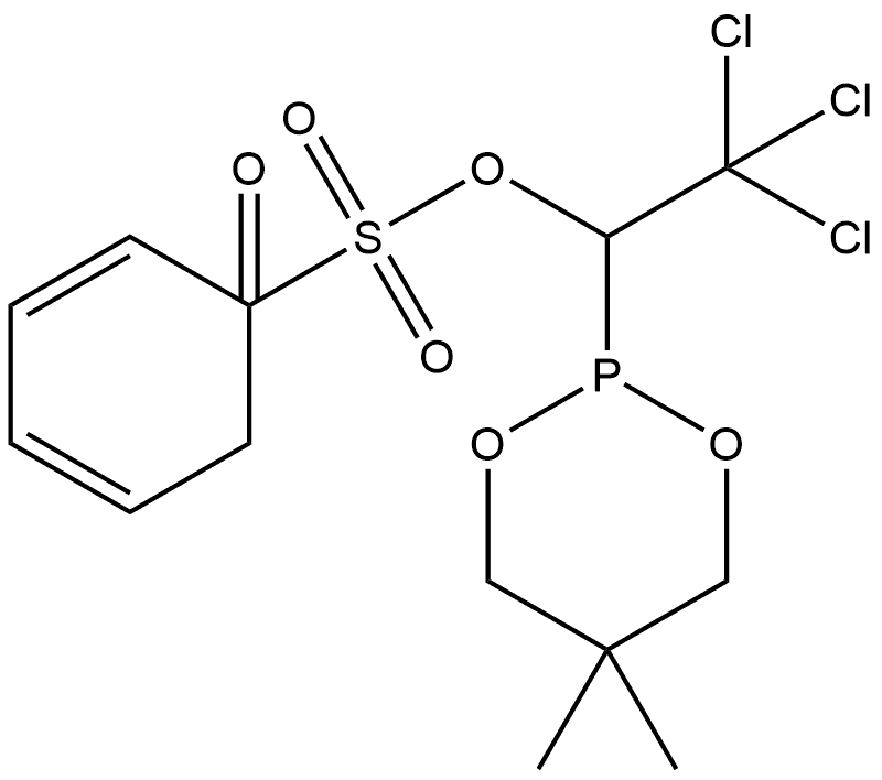 2,2,2-trichloro-1-(5,5-dimethyl-2-oxido-1,3,2-dioxaphosphinan-2-yl)ethyl benzenesulfonate Struktur