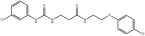 N-[2-(4-chlorophenoxy)ethyl]-N~3~-[(3-chlorophenyl)carbamoyl]-beta-alaninamide Struktur