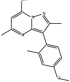 Pyrazolo[1,5-a]pyrimidin-7-ol, 3-(4-methoxy-2-methylphenyl)-2,5-dimethyl- Struktur