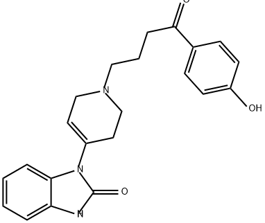 2H-Benzimidazol-2-one, 1,3-dihydro-1-[1,2,3,6-tetrahydro-1-[4-(4-hydroxyphenyl)-4-oxobutyl]-4-pyridinyl]- Struktur