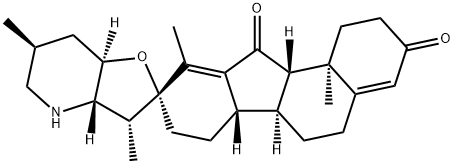 Spiro[9H-benzo[a]fluorene-9,2'(3'H)-furo[3,2-b]pyridine]-3,11-dione, 1,2,3'a,4',5,5',6,6',6a,6b,7,7',7'a,8,11a,11b-hexadecahydro-3',6',10,11b-tetramethyl-, (2'R,3'R,3'aS,6'S,6aS,6bS,7'aR,11aS,11bR)- Struktur