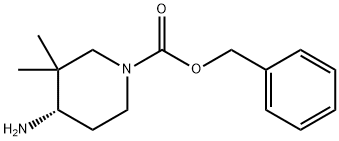 1-Piperidinecarboxylic acid, 4-amino-3,3-dimethyl-, phenylmethyl ester, (4S)- Struktur