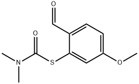 Carbamothioic acid, N,N-dimethyl-, S-(2-formyl-5-methoxyphenyl) ester Struktur