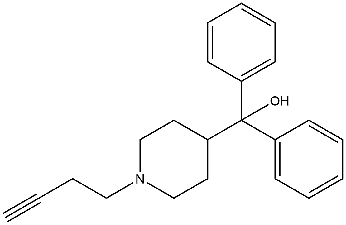 4-Piperidinemethanol, 1-(3-butyn-1-yl)-α,α-diphenyl- Struktur