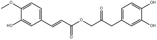 2-Propenoic acid, 3-(3-hydroxy-4-methoxyphenyl)-, 3-(3,4-dihydroxyphenyl)-2-oxopropyl ester, (2E)- Struktur