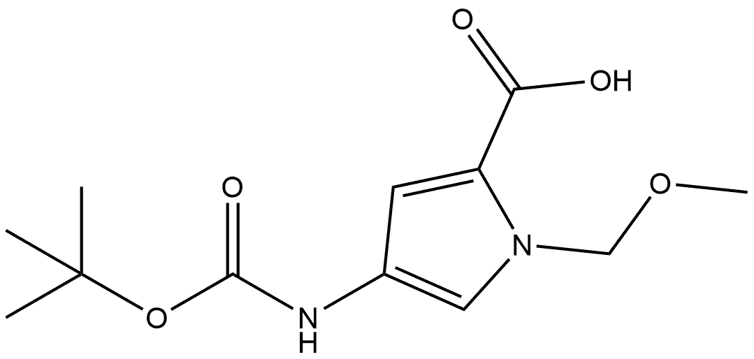 4-{[(tert-butoxy)carbonyl]amino}-1-(methoxymethyl)-1H-pyrrole-2-carboxylic acid Struktur