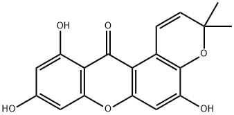 Pyrano[3,2-a]xanthen-12(3H)-one, 5,9,11-trihydroxy-3,3-dimethyl- Struktur