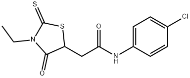 N-(4-Chlorophenyl)-3-ethyl-4-oxo-2-thioxo-5-thiazolidineacetamide Struktur