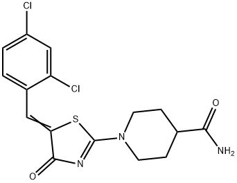 4-Piperidinecarboxamide, 1-[5-[(2,4-dichlorophenyl)methylene]-4,5-dihydro-4-oxo-2-thiazolyl]- Structure