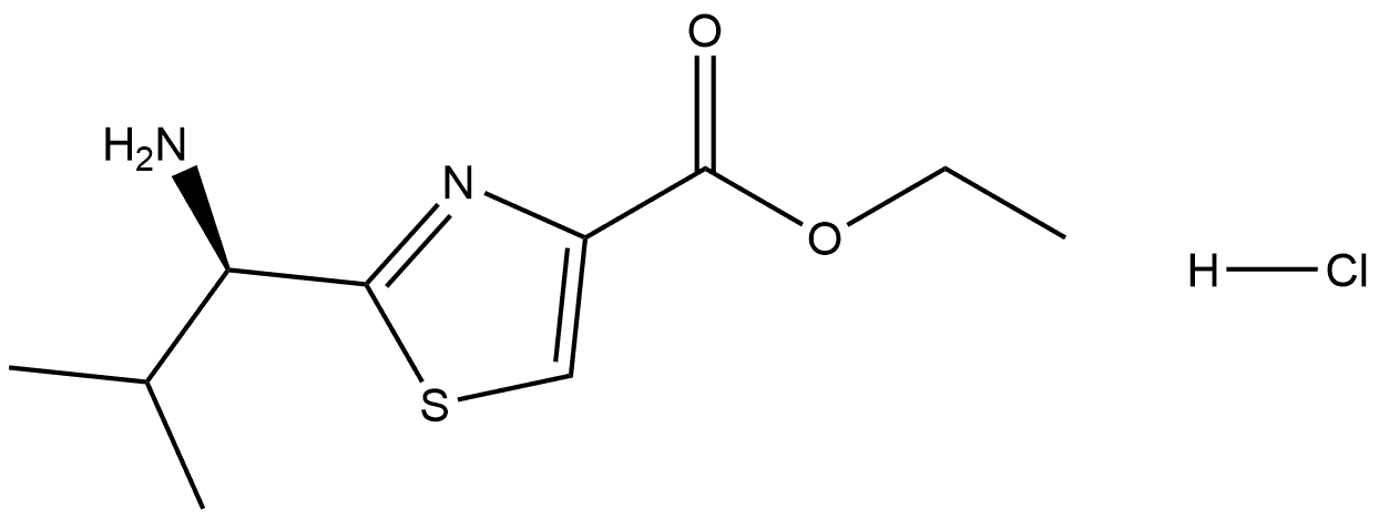 ethyl (R)-2-(1-amino-2-methylpropyl)thiazole-4-carboxylate hydrochloride Struktur