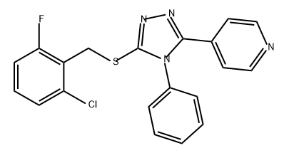 Pyridine, 4-[5-[[(2-chloro-6-fluorophenyl)methyl]thio]-4-phenyl-4H-1,2,4-triazol-3-yl]- Struktur