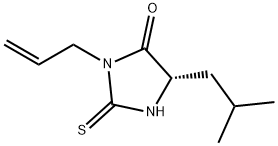 4-Imidazolidinone, 5-(2-methylpropyl)-3-(2-propen-1-yl)-2-thioxo-, (5S)- Struktur