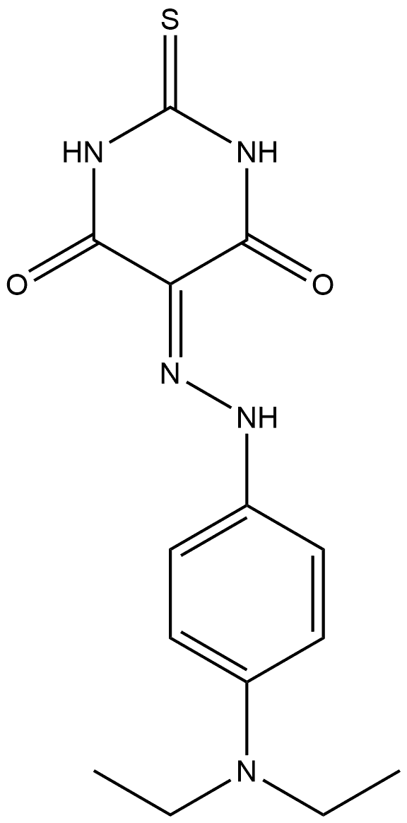 5-[[4-(diethylamino)phenyl]hydrazinylidene]-2-sulfanylidene-1,3-diazinane-4,6-dione Struktur