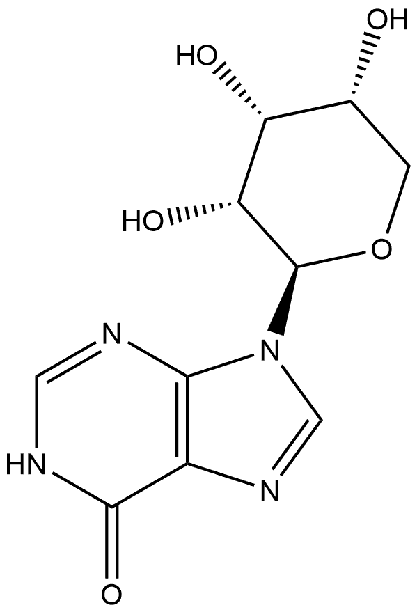 6H-Purin-6-one, 1,9-dihydro-9-β-D-ribopyranosyl- (9CI) Struktur