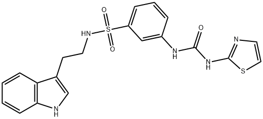 Benzenesulfonamide, N-[2-(1H-indol-3-yl)ethyl]-3-[[(2-thiazolylamino)carbonyl]amino]- Struktur