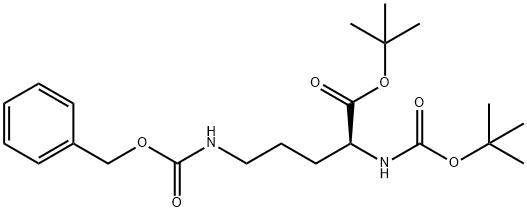 L-Ornithine, N2-[(1,1-dimethylethoxy)carbonyl]-N5-[(phenylmethoxy)carbonyl]-, 1,1-dimethylethyl ester Struktur